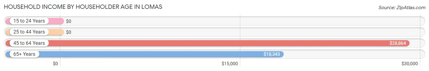 Household Income by Householder Age in Lomas