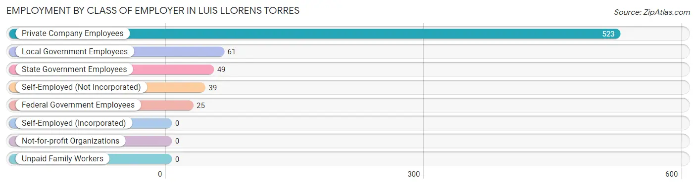 Employment by Class of Employer in Luis Llorens Torres