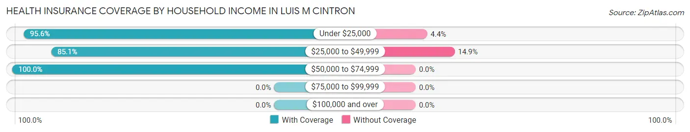 Health Insurance Coverage by Household Income in Luis M Cintron