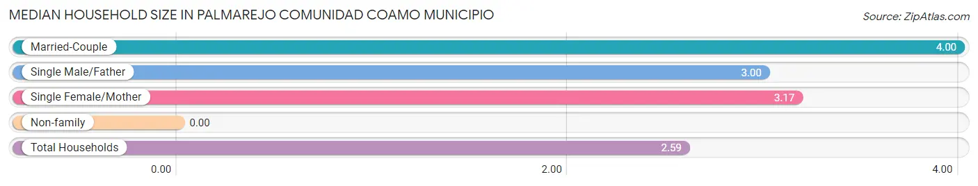 Median Household Size in Palmarejo comunidad Coamo Municipio