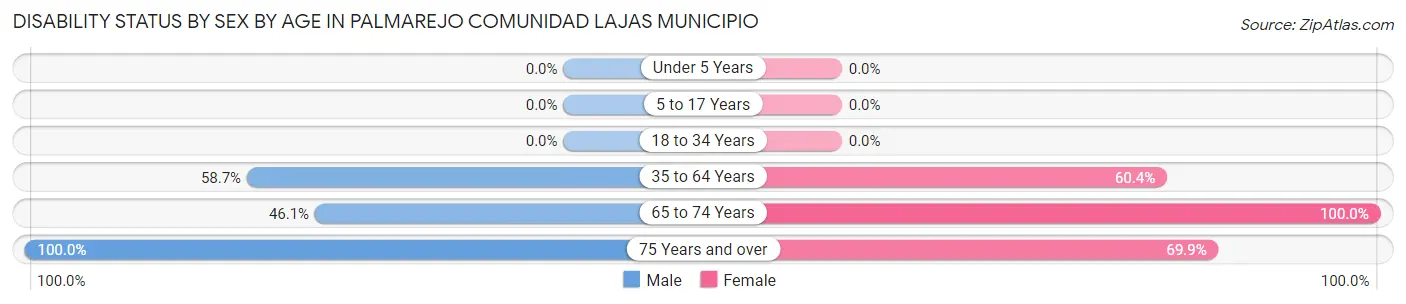 Disability Status by Sex by Age in Palmarejo comunidad Lajas Municipio