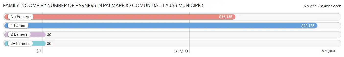 Family Income by Number of Earners in Palmarejo comunidad Lajas Municipio