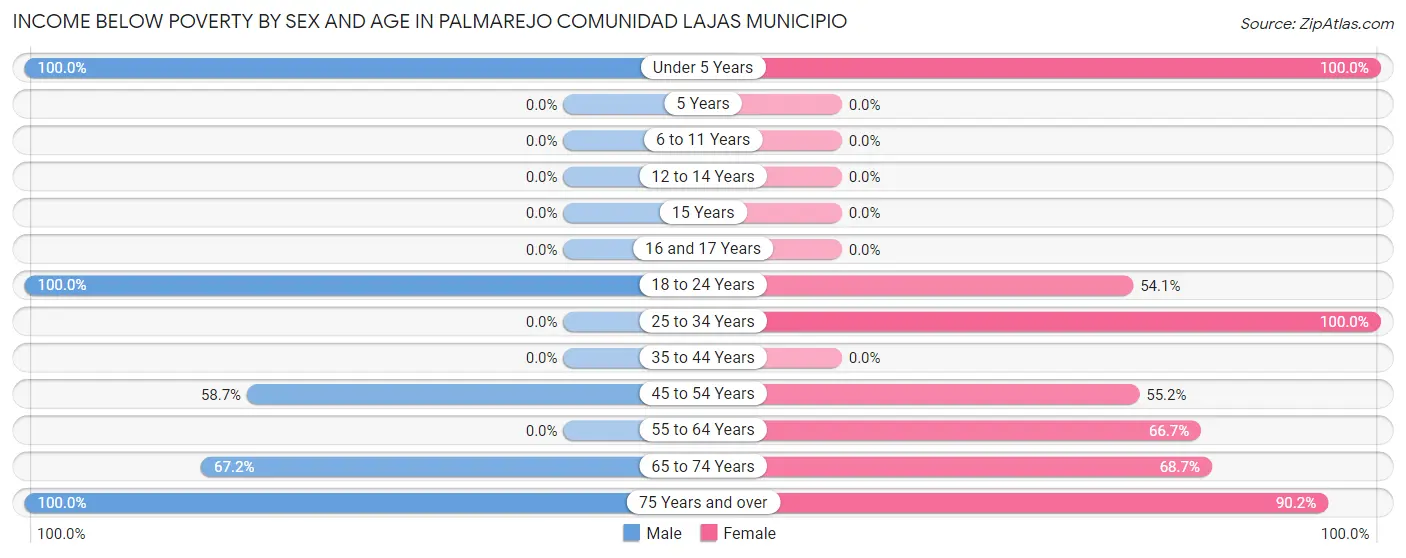 Income Below Poverty by Sex and Age in Palmarejo comunidad Lajas Municipio