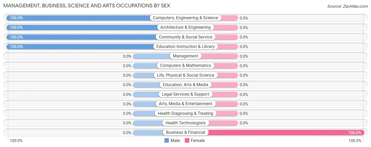 Management, Business, Science and Arts Occupations by Sex in Palmas