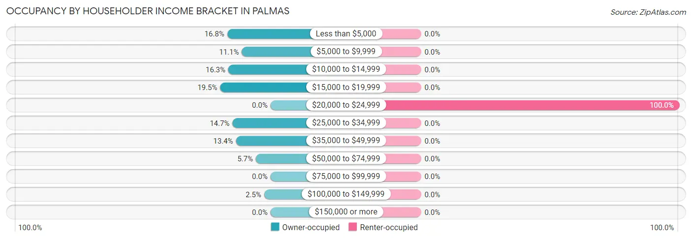 Occupancy by Householder Income Bracket in Palmas