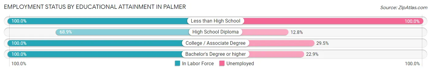 Employment Status by Educational Attainment in Palmer