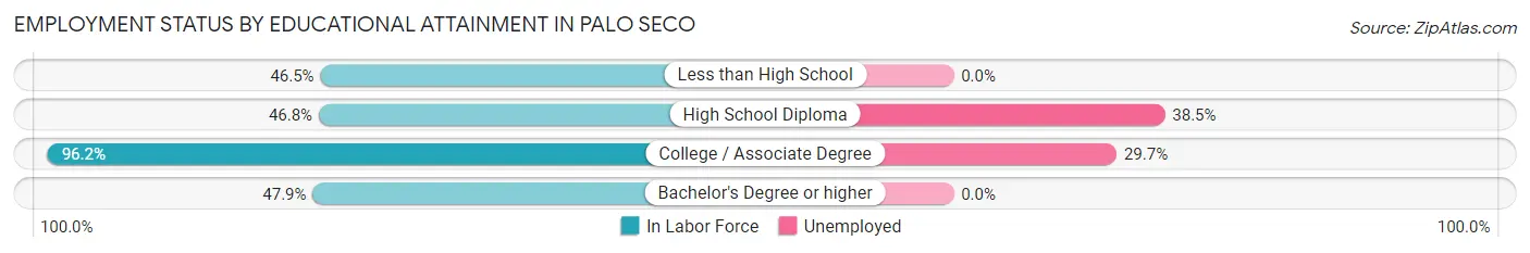 Employment Status by Educational Attainment in Palo Seco