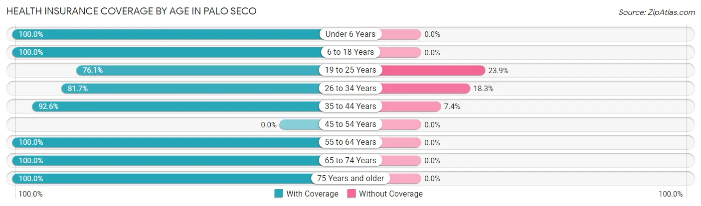 Health Insurance Coverage by Age in Palo Seco