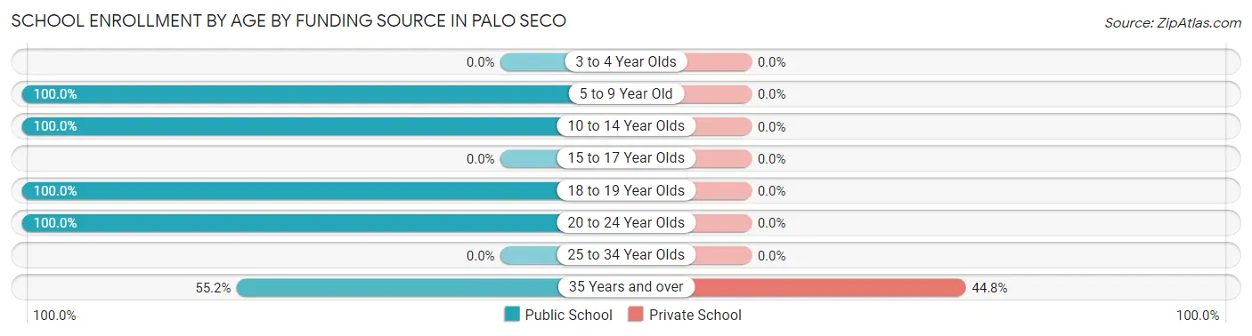 School Enrollment by Age by Funding Source in Palo Seco
