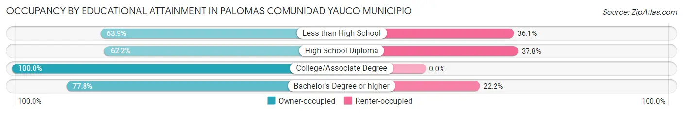 Occupancy by Educational Attainment in Palomas comunidad Yauco Municipio
