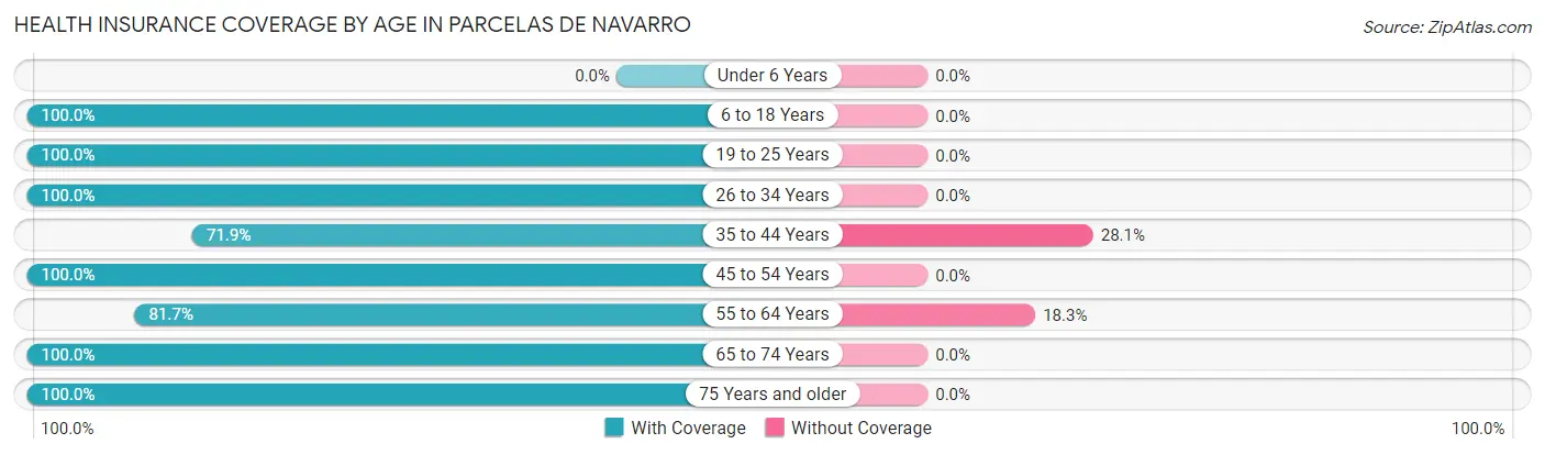 Health Insurance Coverage by Age in Parcelas de Navarro