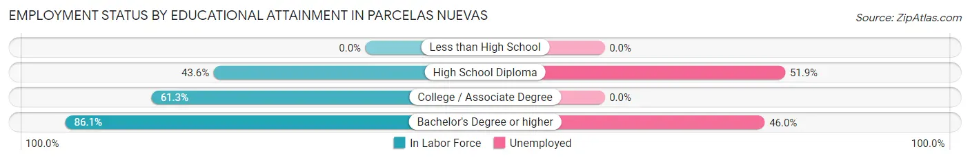 Employment Status by Educational Attainment in Parcelas Nuevas