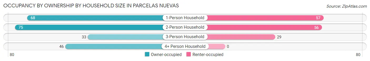 Occupancy by Ownership by Household Size in Parcelas Nuevas