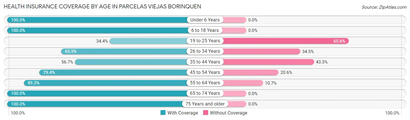Health Insurance Coverage by Age in Parcelas Viejas Borinquen