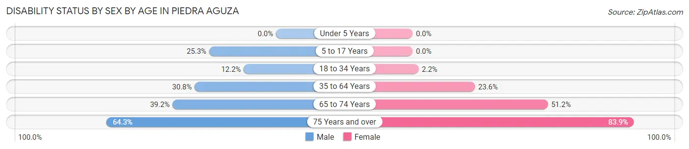 Disability Status by Sex by Age in Piedra Aguza