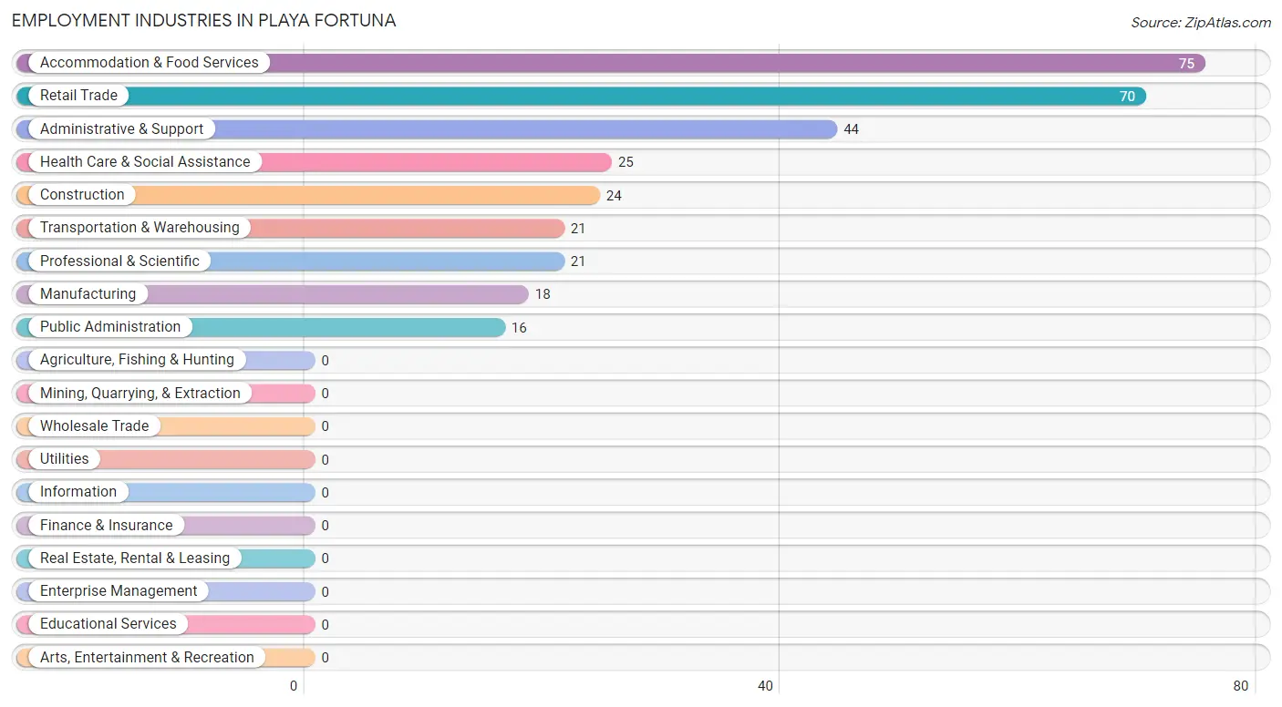 Employment Industries in Playa Fortuna