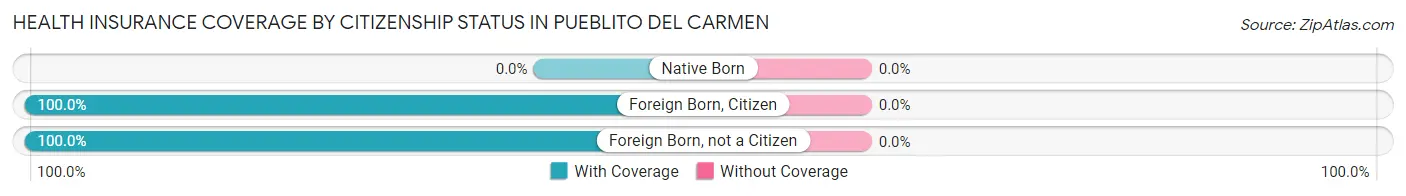 Health Insurance Coverage by Citizenship Status in Pueblito del Carmen