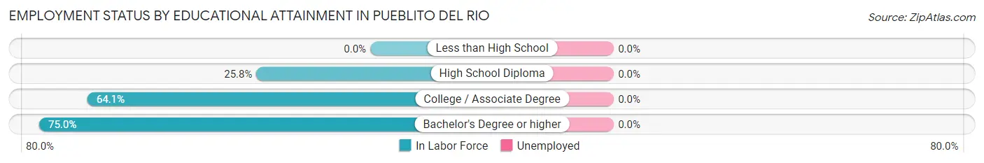 Employment Status by Educational Attainment in Pueblito del Rio