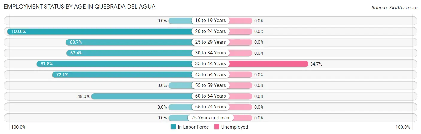 Employment Status by Age in Quebrada del Agua