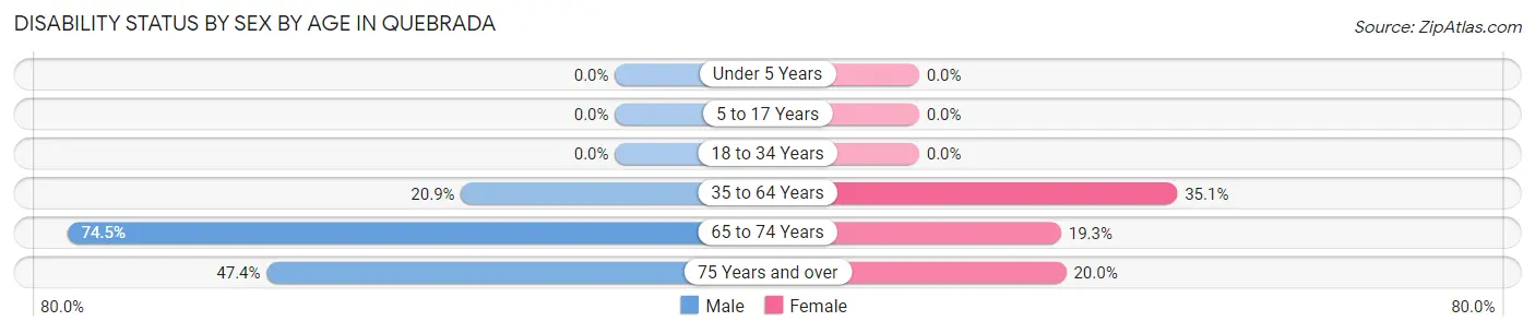 Disability Status by Sex by Age in Quebrada