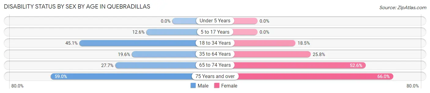Disability Status by Sex by Age in Quebradillas