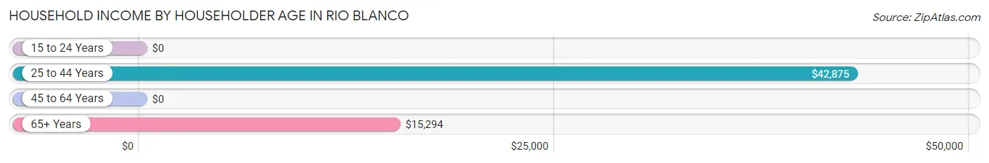 Household Income by Householder Age in Rio Blanco