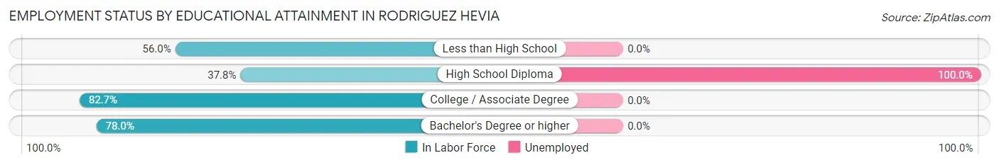 Employment Status by Educational Attainment in Rodriguez Hevia