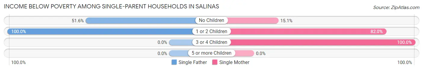 Income Below Poverty Among Single-Parent Households in Salinas