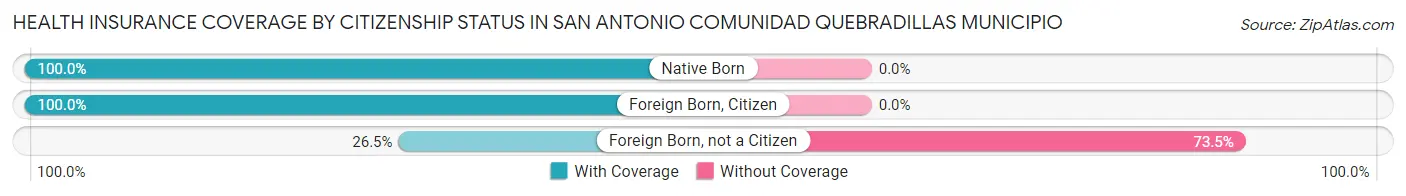 Health Insurance Coverage by Citizenship Status in San Antonio comunidad Quebradillas Municipio