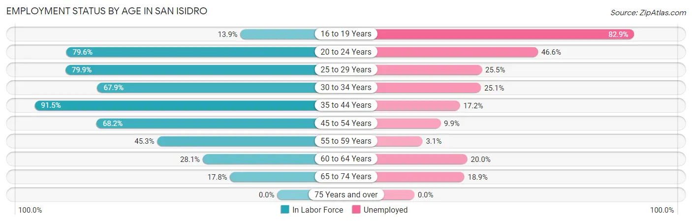 Employment Status by Age in San Isidro