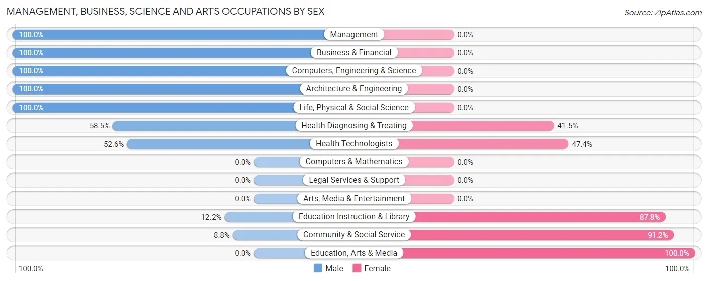 Management, Business, Science and Arts Occupations by Sex in San Isidro