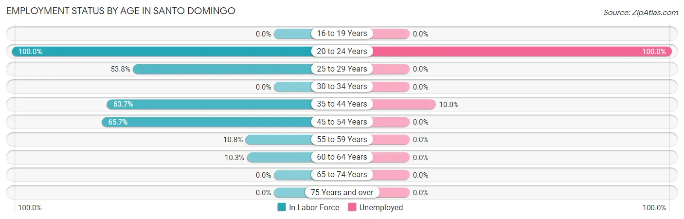 Employment Status by Age in Santo Domingo