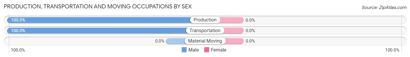 Production, Transportation and Moving Occupations by Sex in Tierras Nuevas Poniente