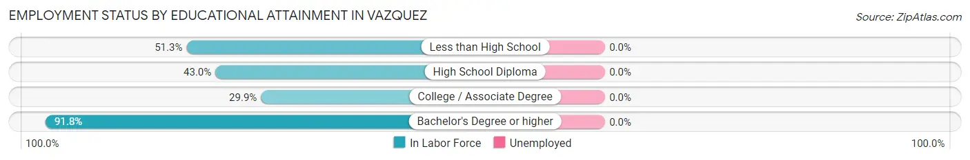 Employment Status by Educational Attainment in Vazquez