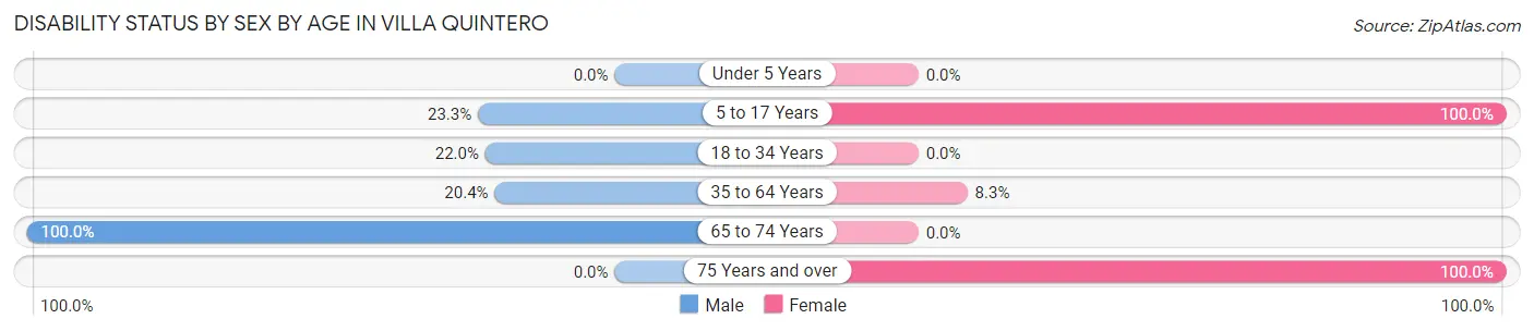 Disability Status by Sex by Age in Villa Quintero