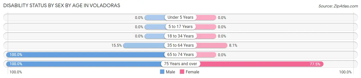 Disability Status by Sex by Age in Voladoras