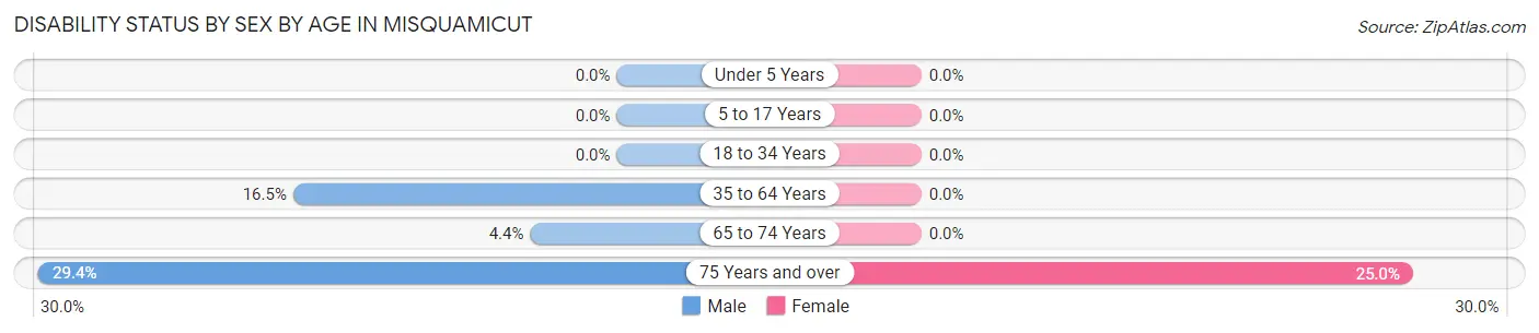 Disability Status by Sex by Age in Misquamicut
