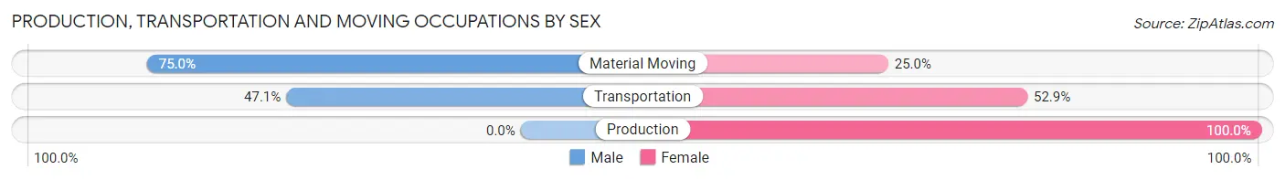 Production, Transportation and Moving Occupations by Sex in Narragansett Pier
