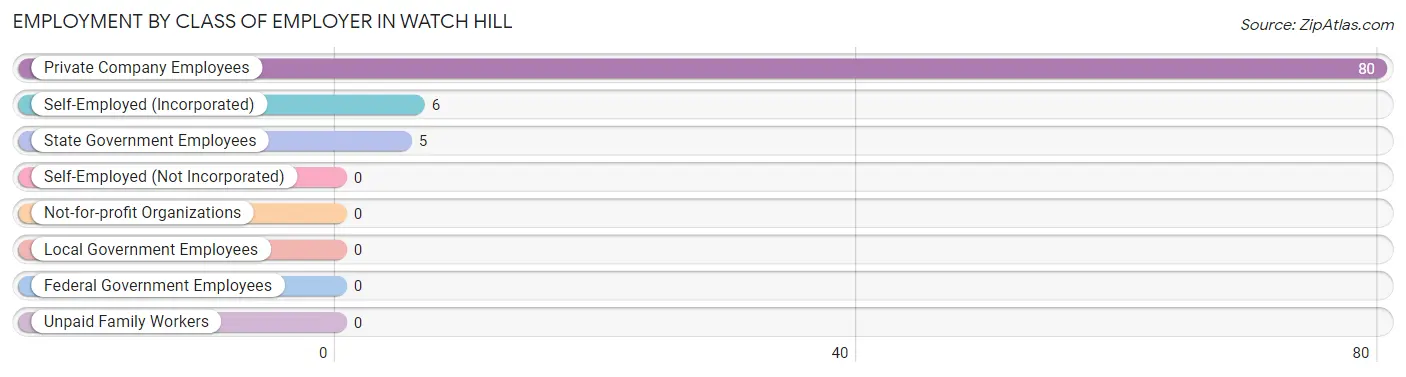 Employment by Class of Employer in Watch Hill