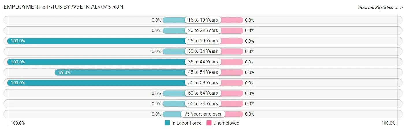 Employment Status by Age in Adams Run