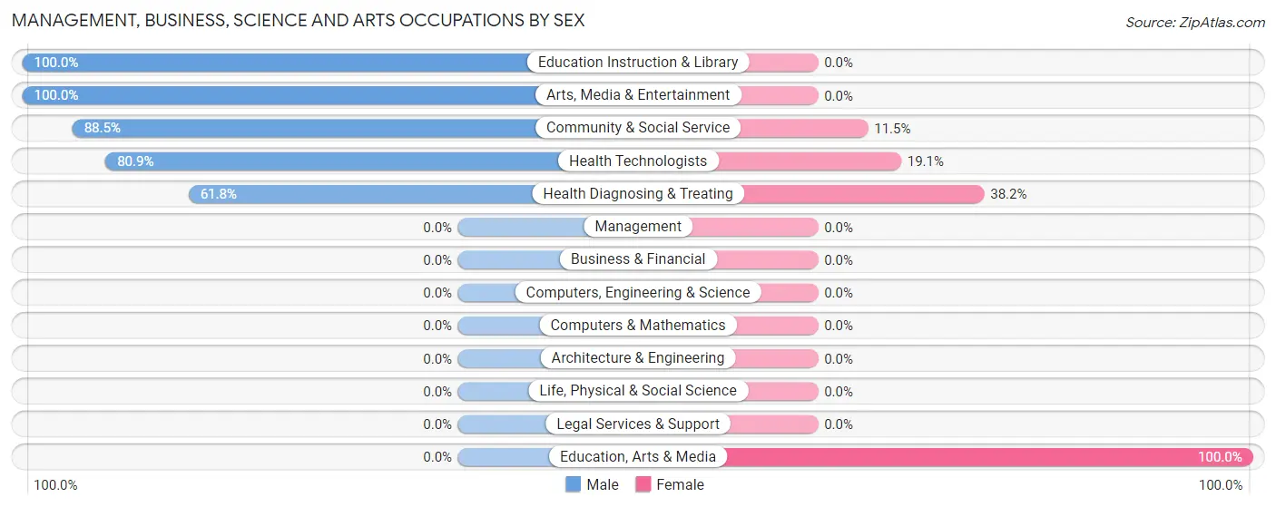 Management, Business, Science and Arts Occupations by Sex in Arthurtown