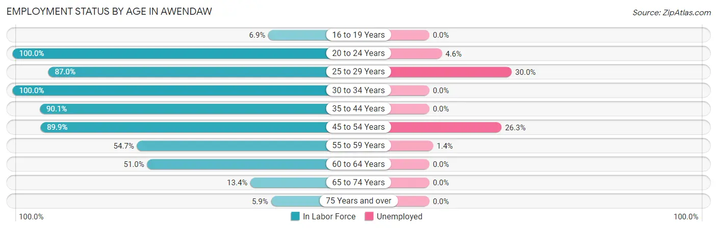 Employment Status by Age in Awendaw