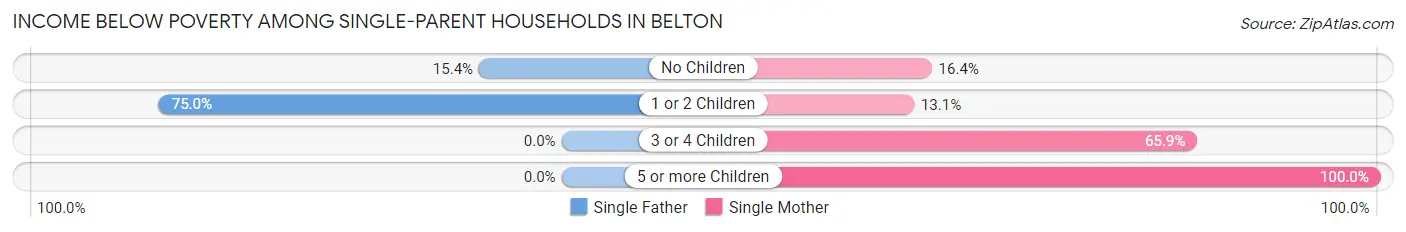 Income Below Poverty Among Single-Parent Households in Belton