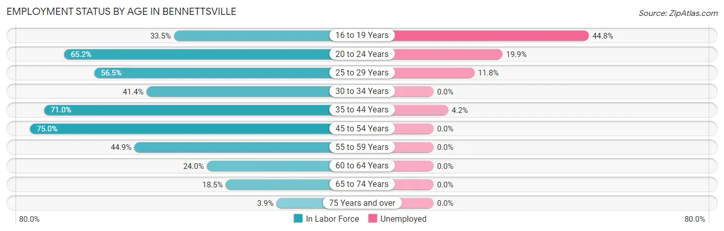 Employment Status by Age in Bennettsville