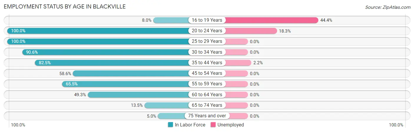 Employment Status by Age in Blackville