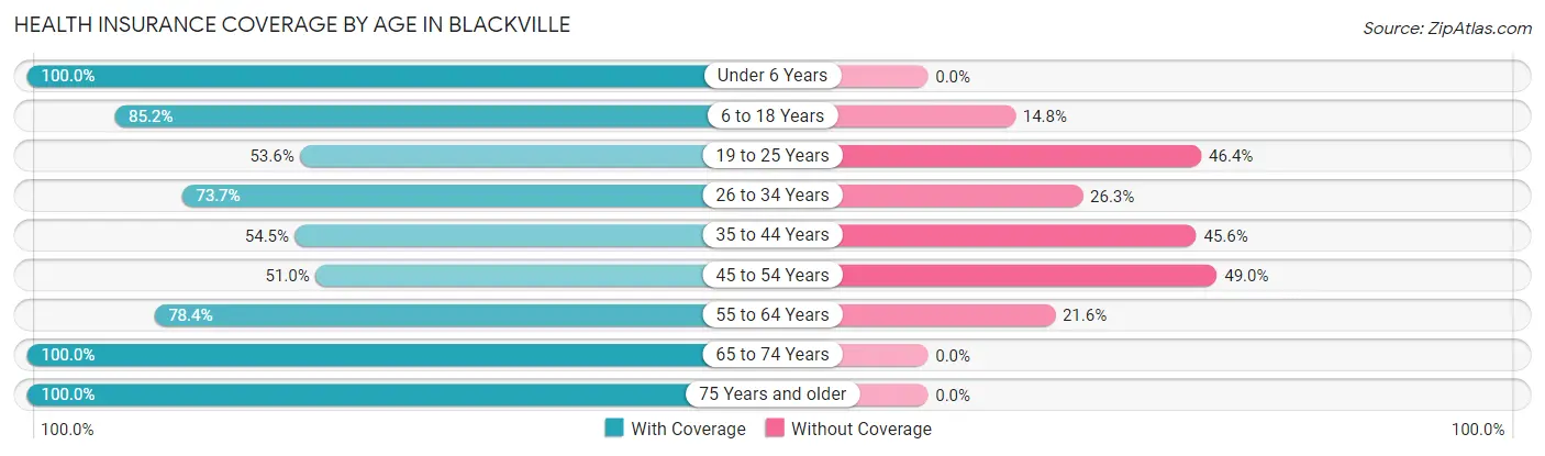 Health Insurance Coverage by Age in Blackville