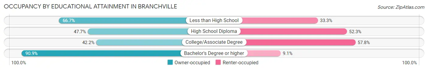 Occupancy by Educational Attainment in Branchville