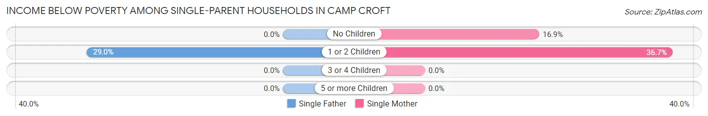 Income Below Poverty Among Single-Parent Households in Camp Croft
