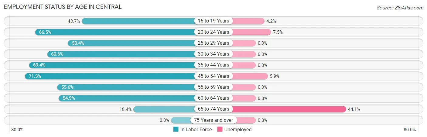 Employment Status by Age in Central