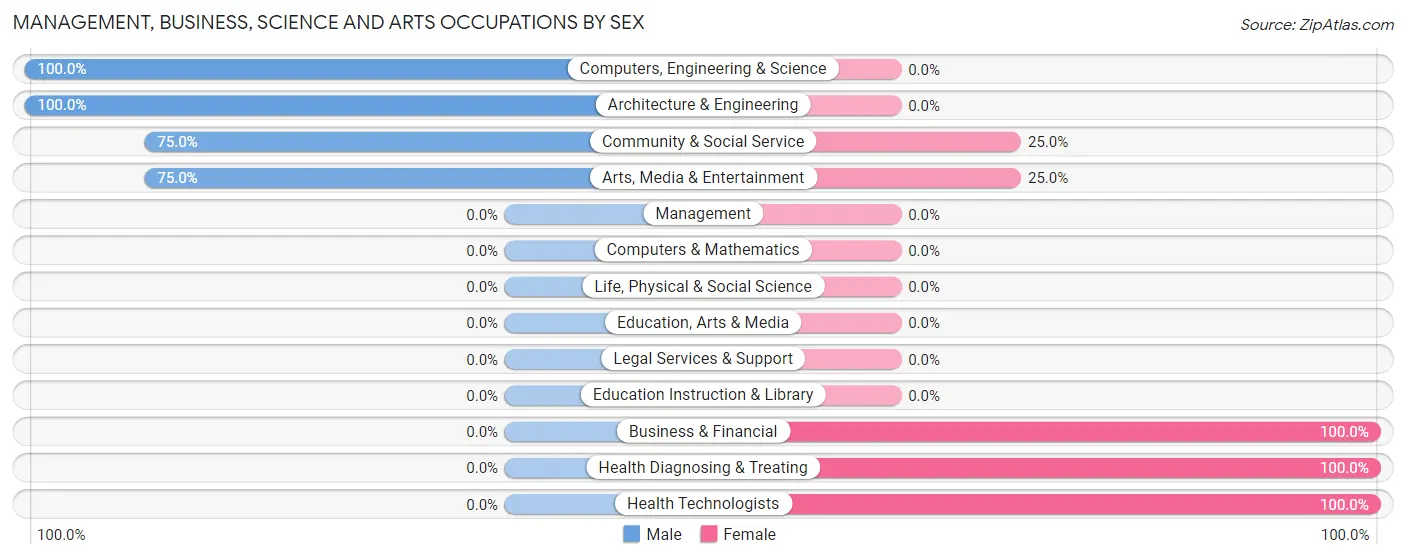 Management, Business, Science and Arts Occupations by Sex in City View